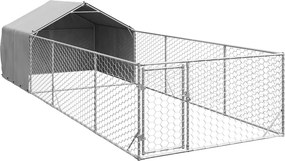 vidaXL horganyzott acél kültéri kutyafuttató kifutóval 6x2x1,5 m