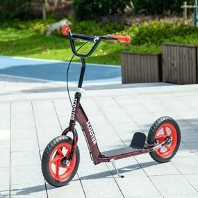 AIYAPLAY gyerek roller, állítható magasságú roller gyerekeknek, fékkel, acél, műanyag, piros