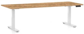 OfficeTech C állítható magasságú asztal, 200 x 80 cm, fehér alap, arany tölgy
