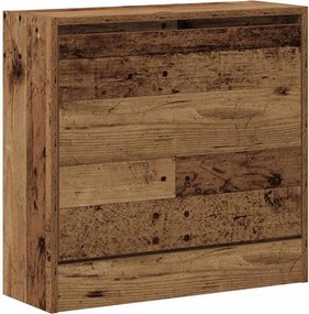 vidaXL Cipőszekrény polcokkal ajtóval Öreg fa 60 x 21 x 57 cm Faanyag