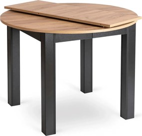 szett étkezőasztal HARRY 102-142 cm craft tölgy/fekete és 4 szék CHRIS szürke