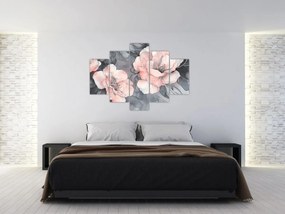 Kép - Virágok vázlata (150x105 cm)