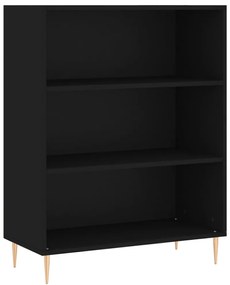 fekete szerelt fa könyvespolc 69,5 x 32,5 x 90 cm