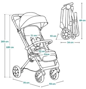 Lionelo - Babakocsi CLOE fekete/arany
