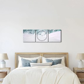 Kép - Türkiz absztrakció (órával) (90x30 cm)