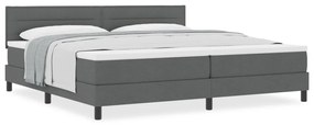 Boxspring ágy matraccal sötétszürke 200x200 cm szövet