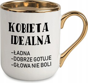 Kubek Elegant Fehér Arany Szélű Füllel Ideális Nő számára Lánynak Feleségnek