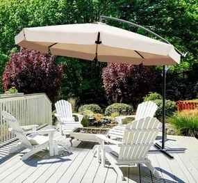 Összecsukható kerti napernyő - krém színű 350 cm