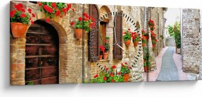 Kép - festői olasz sikátor (órával) (90x30 cm)
