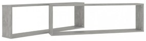 2 db betonszürke szerelt fa fali polc 100 x 15 x 30 cm