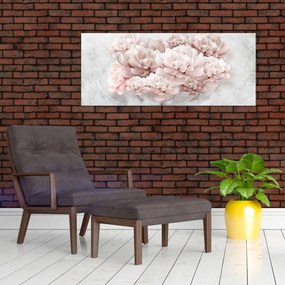 Kép - Rózsaszín virágok a falon (120x50 cm)