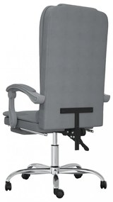 vidaXL világosszürke szövet dönthető irodai masszázsfotel