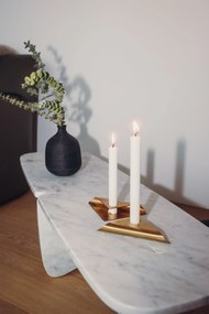 Négyzet alakú gyertya, dizájner gyertyatartó - arany, 4 darabos szett - Höfats
