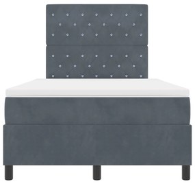 Boxspring Ágy Mattal &amp; LED Sötétszürke 120x190 cm Bársonyos