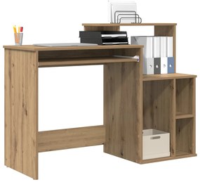 vidaXL Íróasztal Tárolással Kézműves Tölgy 120.5x44x88.5 cm Szerelt Fa