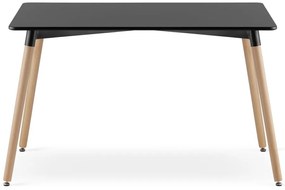 Étkezőgarnitúra 1 + 4, fekete ADRIA asztal 120x80 cm + szürke KITO szék