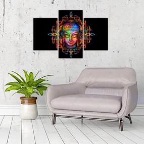 Kép - Buddha mellszobra neon színekben (90x60 cm)