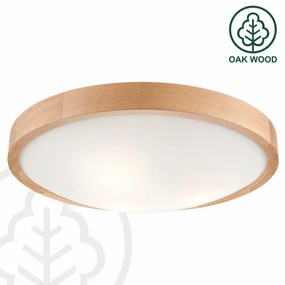Ceiling Light OAK SLIM 3×E27/60W/230V Oak ø 47 cm