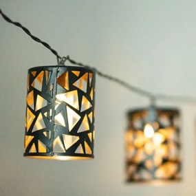 LED Napelemes lánc 10xE12/3,65m IP44 meleg fehér