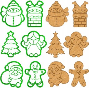 6x Karácsonyi Formák Karácsonyi lyukasztók XXL szett 6db