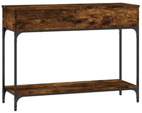 füstös tölgy színű szerelt fa tálalóasztal 100 x 34,5 x 75 cm