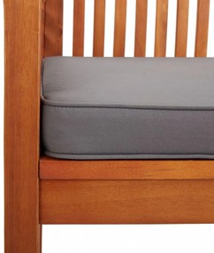 kétszemélyes tömör akácfa kerti pad párnával 120 cm