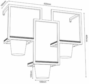 Fali virágcserép 46x53 cm arany