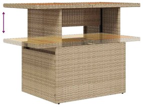 Kerti Kanapé Szett 9 pcs Barna és szürke 100 x 55 x 73 cm