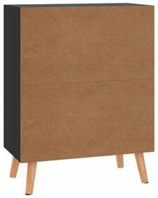 magasfényű fekete szerelt fa tálalószekrény 60 x 30 x 72 cm