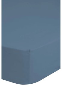 Kék pamut-szatén gumis lepedő, 180 x 200 cm - HIP