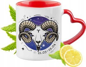 Zodiákus Piros Bögre Szív Alakú Füllel Ajándék