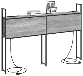 Tárolós Fejtámla Töltő Állomással Szürke sonoma 160 cm Faanyag