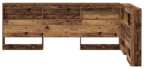 Tároló fejtámla polcokkal fejtámlával Régi fa 120 cm Faanyag