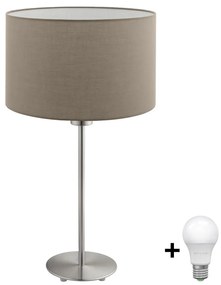 Eglo - LED asztali lámpa TUNJA 1xE27/60W/230V 38,5 cm matt króm/taupe