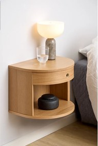 Világos natúr színű éjjeliszekrény tölgyfa dekorral Paron – Actona
