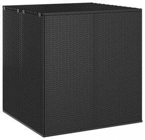 fekete polyrattan kerti párnatartó doboz 100 x 97,5 x 104 cm