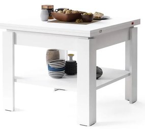 Fehér LIA kihúzható konferencia/étkezőasztal polccal