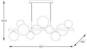 Zuma Line MD5918-10-EGN - Csillár zsinóron VILLA 10xG9/3,5W/230V arany