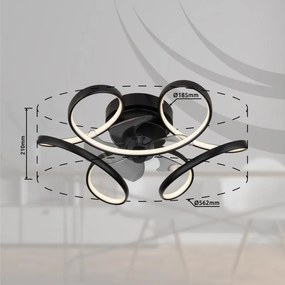 Globo Loris 03638 távirányítós mennyezeti ventilátoros lámpa, 30W LED, 3000K-6000K, 220-2200 lm