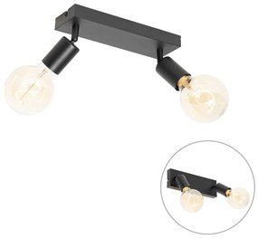 Modern fekete téglalap alakú reflektor 2-lámpás - Facil