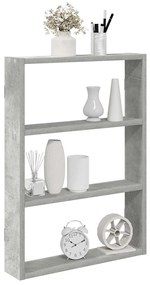 betonszürke szerelt fa fali polc 43 x 9 x 60 cm