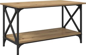 vidaXL Dohányzóasztal kézműves tölgy 80 x 45 x 45.5 cm Faanyag