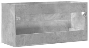 betonszürke szerelt fa mosdószekrény 100 x 38,5 x 48 cm