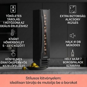 Klarstein Vinovilla 7 built-in Uno Onyx, beépített borhűtő, fekete üveg, rozsdamentes acél