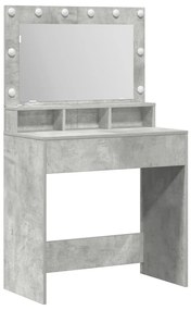 Sminktükör LED Fénnyel Beton Szürke 79x41x135 cm