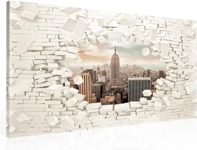 Vászonkép 100x75 New York illúzió város felhőkarcolók panoráma 3D hatás
