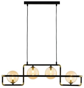 Jupiter 1983 - Csillár zsinóron ZAFRA 4xG9/10W/230V fekete/bézs