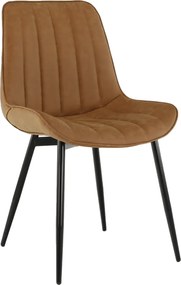 Szék, ekobőr barna camel/fekete, HAZAL