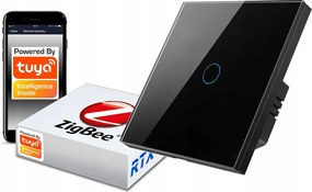 Érintőkapcsoló ZigBee Tuya 1körös fekete #n nélkül