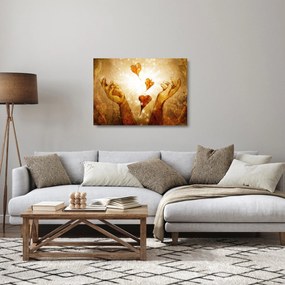 Kép - Szeretettel teli kezek festménye (üvegen) (70x50 cm)